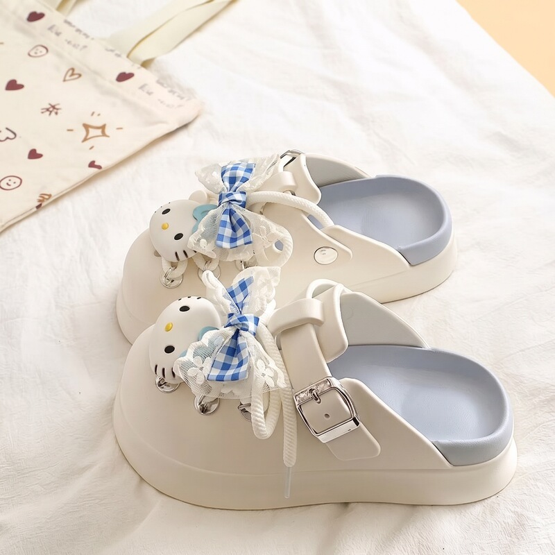 Thick-Soled Clogs for Women 2026 New Summer Outdoor Closed-Toe Sandals Cute Cartoon Slip-On Non-Slip Eva Slippers