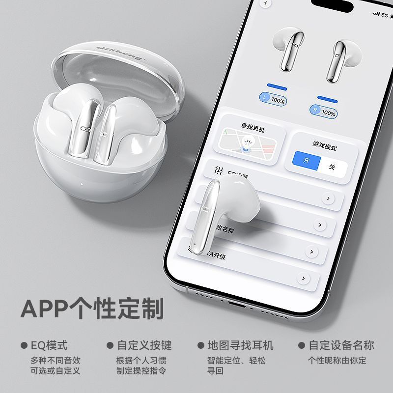 App Positioning New Fd600 Cross-Border Popular Semi-In-Ear Noise Reduction Wireless Bluetooth Headset with High Quality and Low Latency