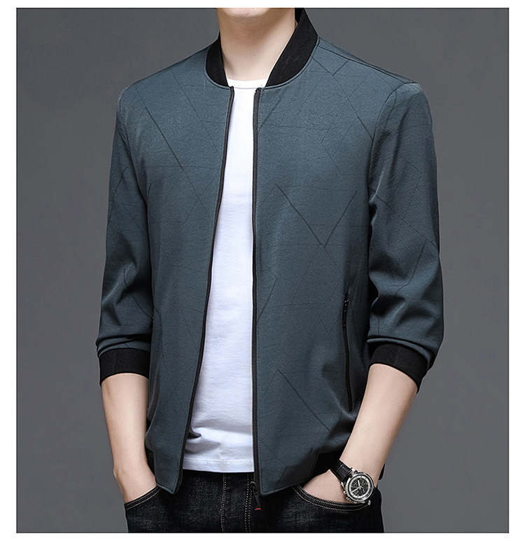 Men's Casual Bomber Jacket, Slim Fit Baseball Style Lightweight_voghion.com