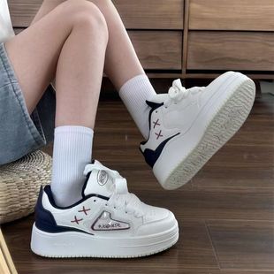 Hong Kong Style Thick-Soled Height-Increasing White Shoes for Women Ins Trendy New Niche Versatile Casual Sneakers
