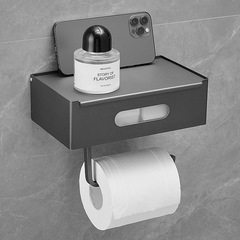 亞馬遜304不鏽鋼黑色手機置物架衛生間紙巾盒浴室濕巾壁掛捲紙架
