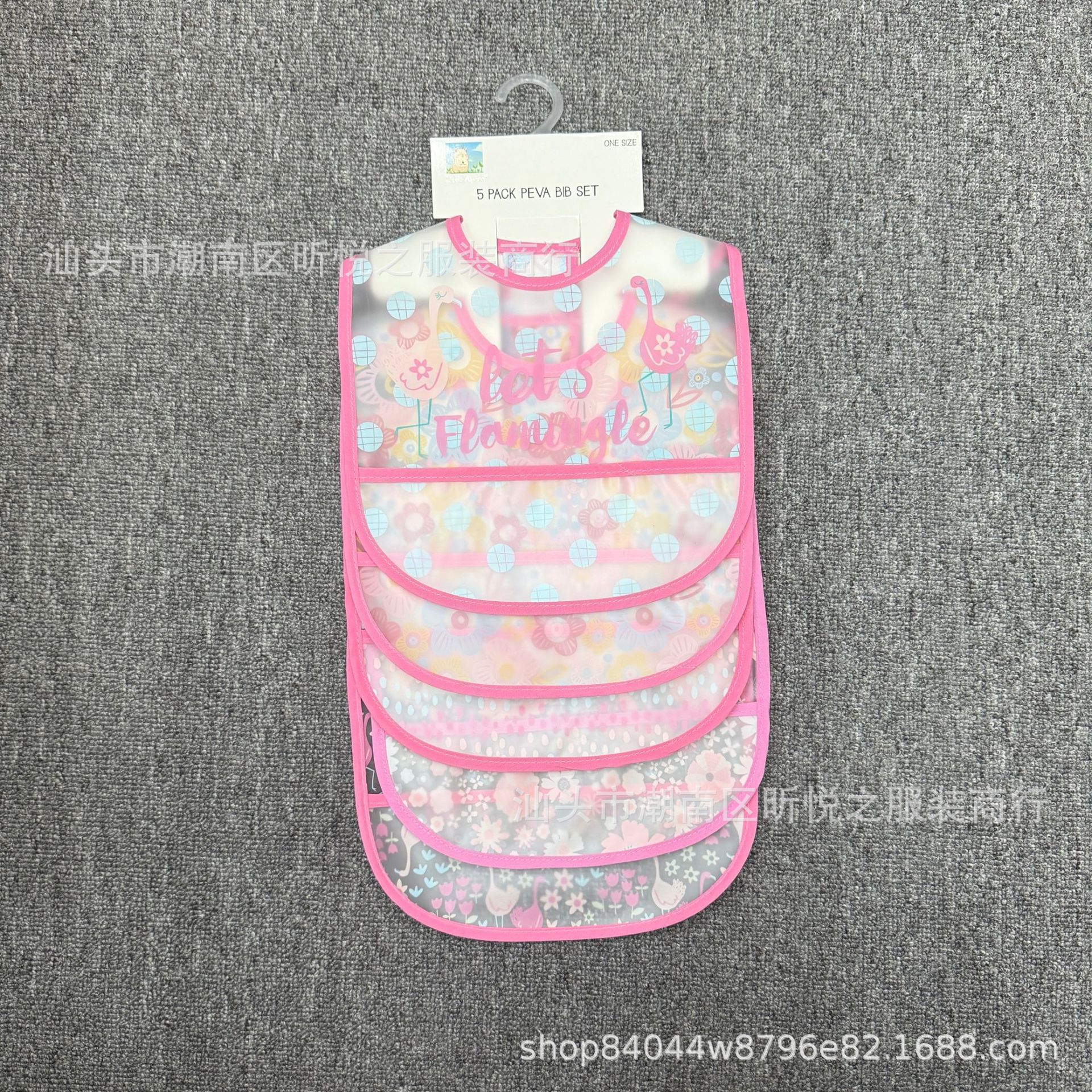 Babero Impermeable de PEVA para Bebé Set de 5 Piezas para Recién Nacidos