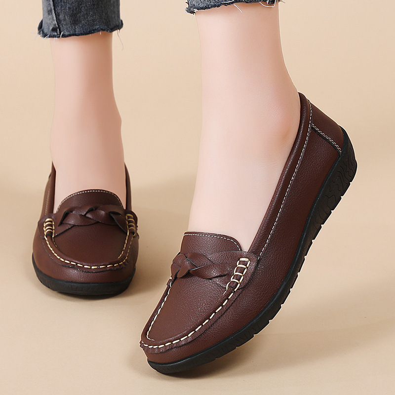 2024 Spring and Autumn New Nurse Shoes Casual Flat Heel Women's Single Shoes Beanie Shoes Mom's Shoes Tbottomon Bottom Source Manufacturer 2024 Spring and Autumn New Nurse Shoes Casual Flat Heel Women's Single Shoes Beanie Shoes Mom's Shoes Tbottomon Bottom Source Manufacturer