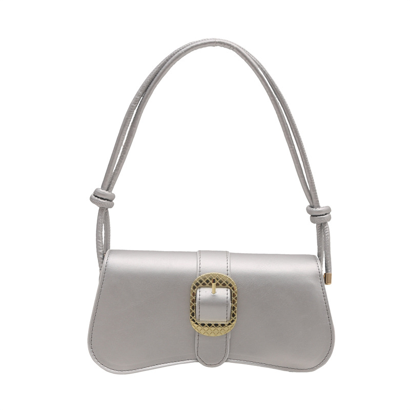 2024 nuevo diseño extranjero retro bolso de brazo de moda bolso de hombro casual bolso de tendencia de color sólido