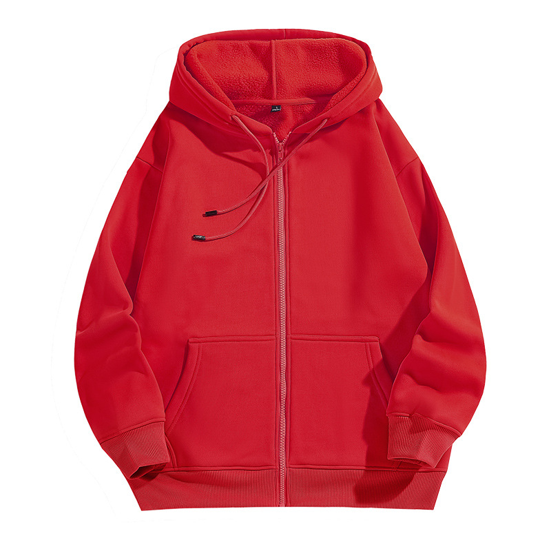 Chaqueta de uniforme de clase de institución de entrenamiento de manga larga con capucha y cremallera gruesa, ropa de trabajo con forro polar, sudadera personalizada con impresión de logotipo