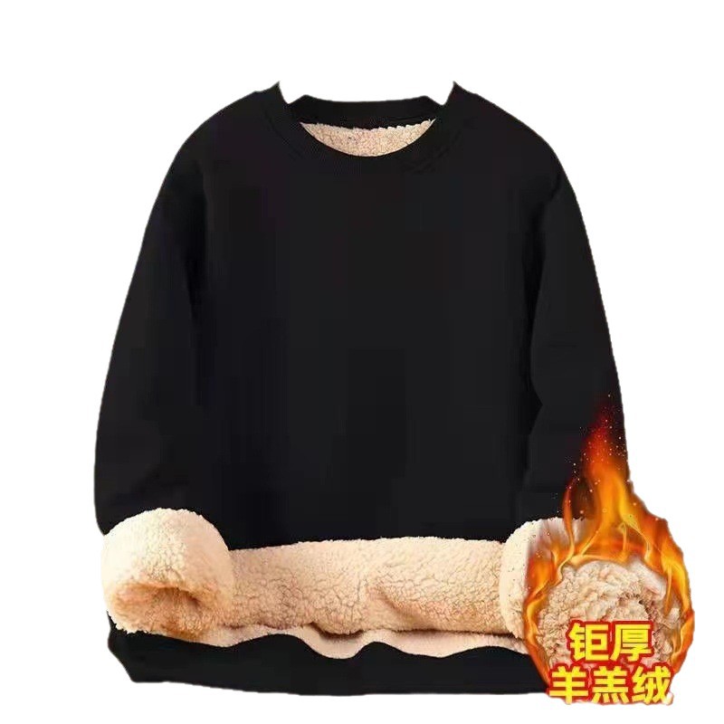 Fabricante al por mayor hombre 2025 cachemira invierno ocio chaqueta de moda suelta con camisa de cuello redondo gruesa