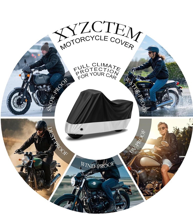 Ready Stock Supply of Oxford Cloth Motorcycle Covers, Sun-Proof and Rain-Proof Full Covers, Electric Vehicle Covers, Dust-Proof and Heat-Insulating Rain Covers