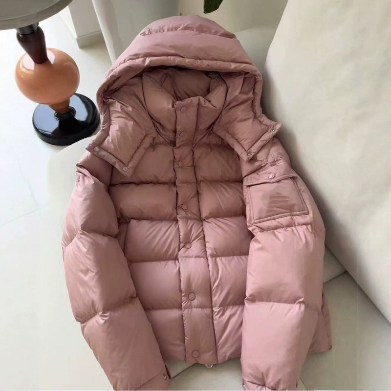 新款moncle*r蒙口家粉雾面玛雅maya干枯玫瑰粉羽绒服女加厚外套原|undefined