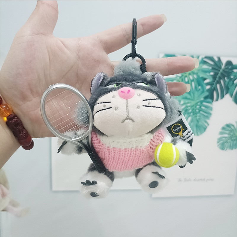 新しいアスリートルシファードールペンダントバドミントン猫ガールバッグペンダント人形ぬいぐるみ卸売|undefined