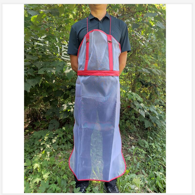 割灌机作业罩衣 劳保防尘纱网围裙 园林物业草坪割草服厂家货源