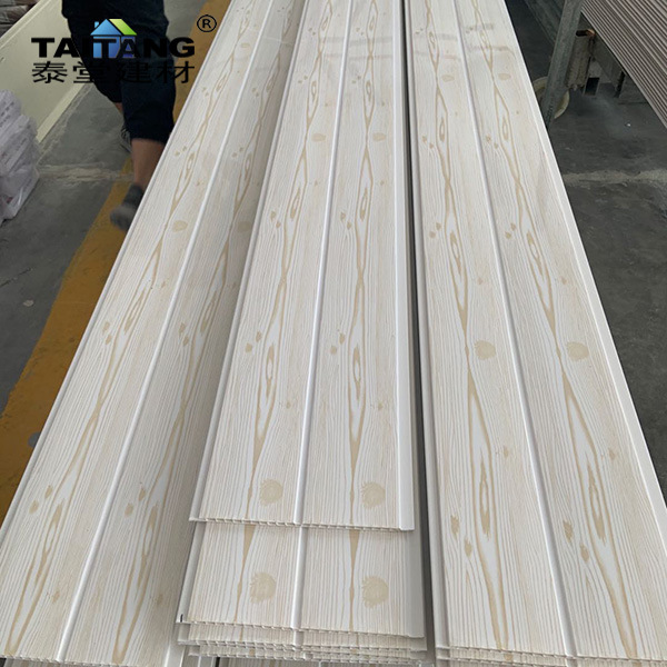 2,3 kg/2,5 kg por cuadrado 7mm * 25cm grano de madera impresión cóncava PVC fuelle integrado techo