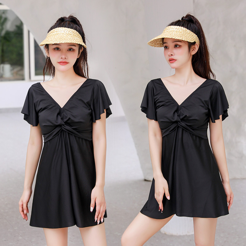 Traje de baño de las mujeres conservador nuevo traje de dos piezas más tamaño Chubby Girl traje de baño usable adelgazante traje de baño que cubre el vientre