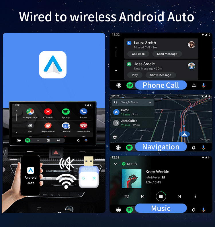 Cross-Border Mini Carplay Apple and Android Two-In-One Wired to Gps Wireless Car Smart Navigation Adapter Box