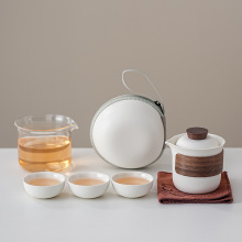 旅行茶具便携式套装快客杯一壶三杯户外露营喝茶装备泡茶壶小礼品