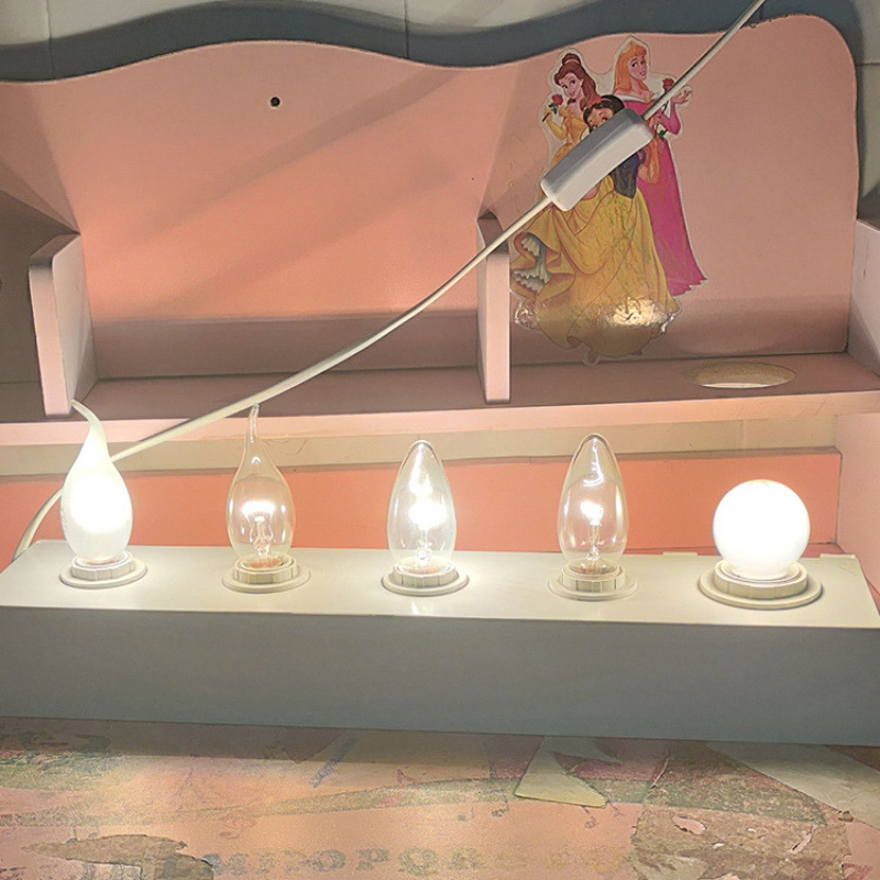 lámpara incandescente filamento de tungsteno atenuable esmerilado lámpara de tornillo de vela transparente