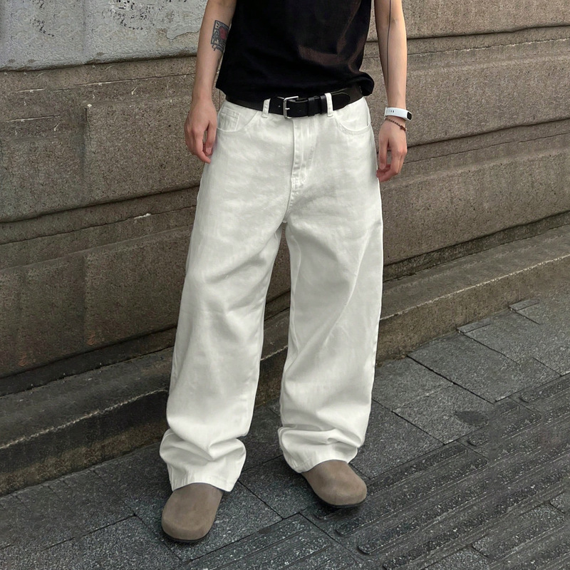 Danboni | Cross-border Japanese and Korean foreign trade men's clothing, washed wide-leg jeans, men's vintage loose-fitting straight-leg pants with drape effect Danboni | Cross-border Japanese and Korean foreign trade men's clothing, washed wide-leg jeans, men's vintage loose-fitting straight-leg pants with drape effect