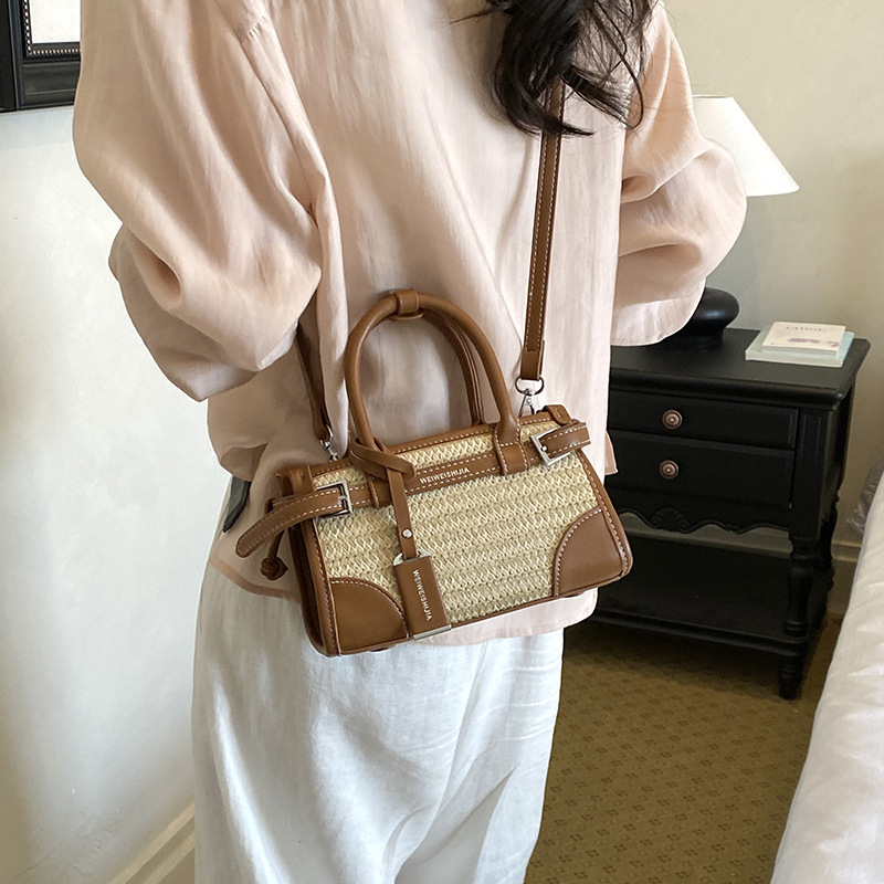 Shangnuevo bolso de tela de mano de color contraste 2026 nuevo estilo primavera y verano diario de viaje versátil bolso de hombro