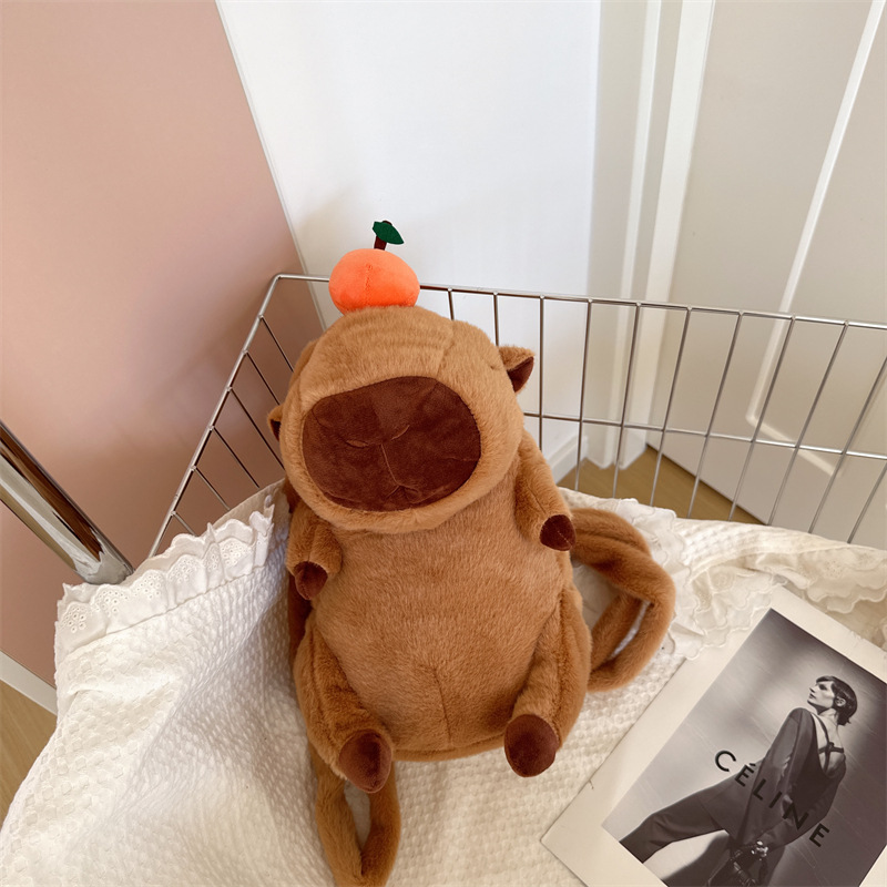 봉제 인형 가방 2024 새로운 도착 카피발라 배낭 귀여운 귀여운 귀여운 카피 바라 경량 어깨 크로스 바디 백