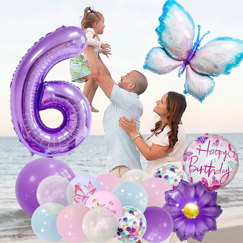 Casual Cute Letter Butterfly Aluminum Film Birthday Festival Balloons display picture 5
