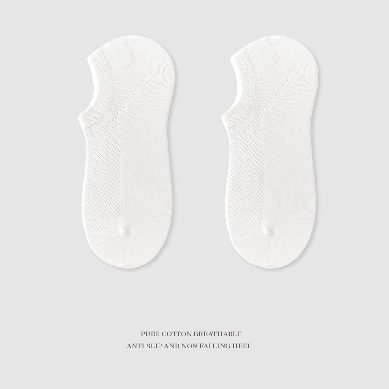 Calcetines de verano delgados de algodón para hombres mallas respirantes antiodorante sudor invisible calcetines de barco poco profundas de verano