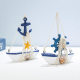 Mediterranean Style Sailing Ornaments Home Decorations Decoration Fashion Creative Wooden Boat Model Craft Gifts