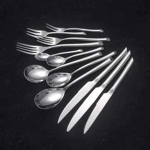 Baisida Western Food Knife, Fork and Spoon Stainless Steel Set Steak Knife and Fork Coffee Spoon Tableware Commercial Twelve-Piece Set Wholesale