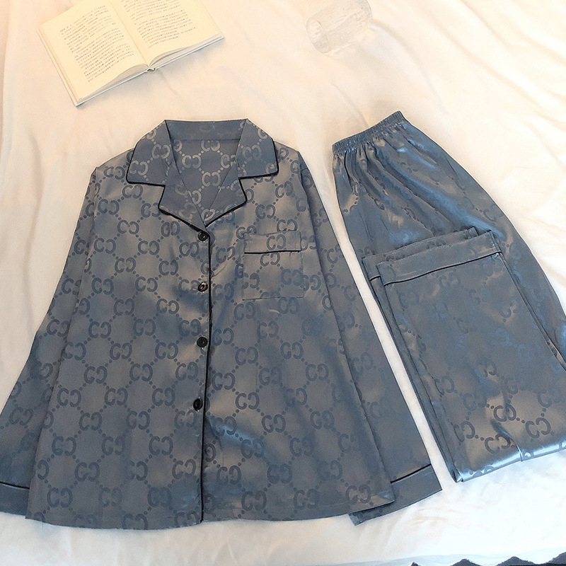 2025 pijamas nuevos para hombre, primavera y otoño, manga larga, seda helada, talla grande, conjunto de dos piezas, ropa fina de seda para el hogar de verano