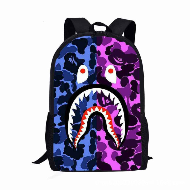 Estudiante de la escuela primaria mochila camuflaje tiburón logotipo imprimible de gran capacidad Mochila para niños mochila de dibujos animados transfronteriza entrega