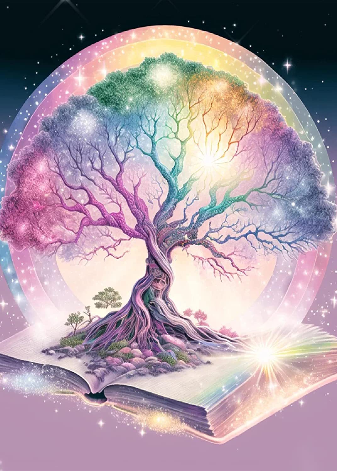 Venta caliente 5d diamante pintura diamante completo DIY diamante redondo vida árbol diamante bordado colgante pintura diamante pegatinas sala de estar pintura decorativa