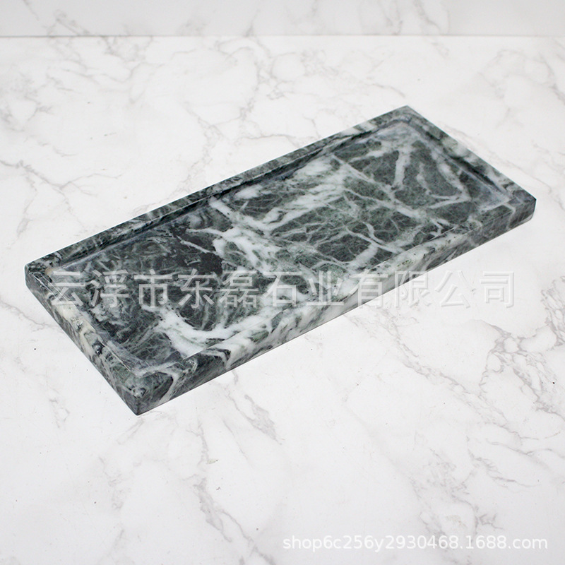 Paleta de mármol natural de lujo moderno, lavabo de baño de hotel, adornos de bandeja de almacenamiento de alta calidad