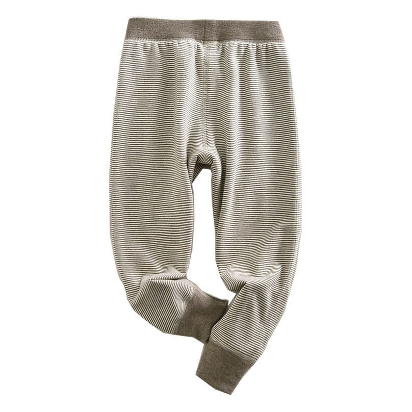 Children's Thermal Pants School Uniform Essential Striped Acrylic Thermal Pants Boys' Double-Layer Thickened Leggings Girls' Inner Cotton Pants