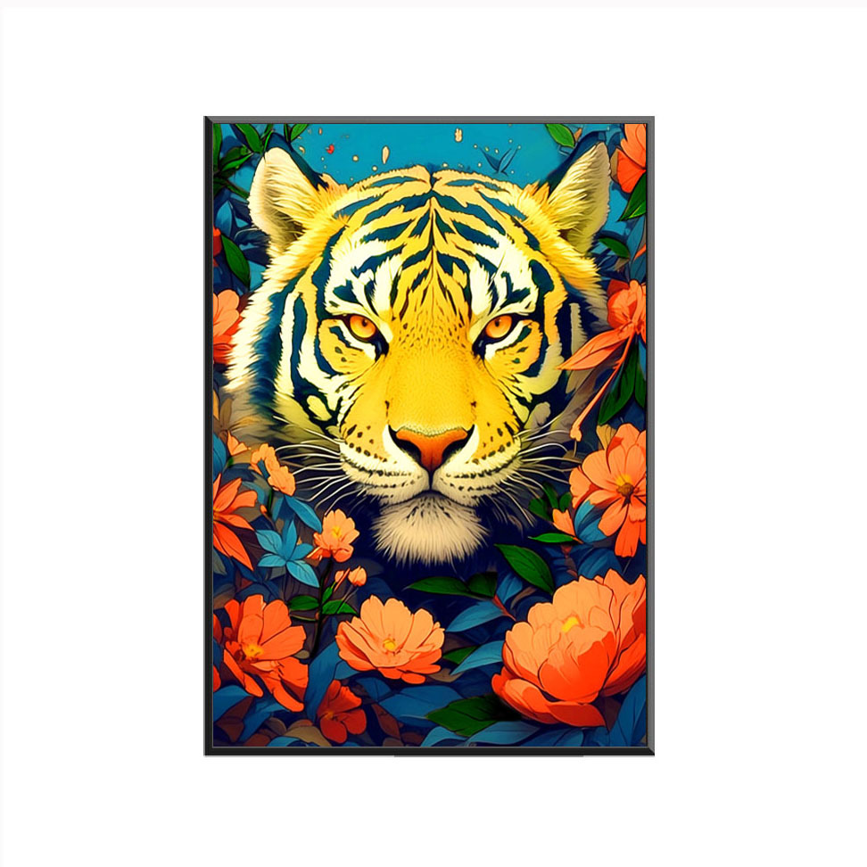 Mona Lisa real tigre de bordado cruzado nuevo animal lindo estilo moderno minimalista pintura decorativa bordada a mano image 5