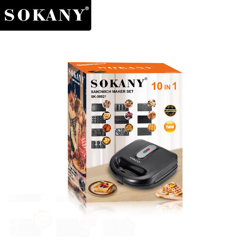 Export 10-in-1 Sandwich Maker, Donut Maker, Electric Griddle, Breakfast Maker, Bread Maker 08021Sokany