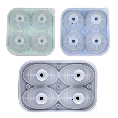 Cross-border new silicone soccer, basketball, and olive ball ice cube molds, whiskey ice hockey, and frozen ice cube trays