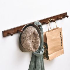 無垢材の壁掛けコートハンガー、パンチングフリーキャップ、リビングルームフック、ドア後ろの壁、玄関ドアフック、寝室の帽子フック、工場直販