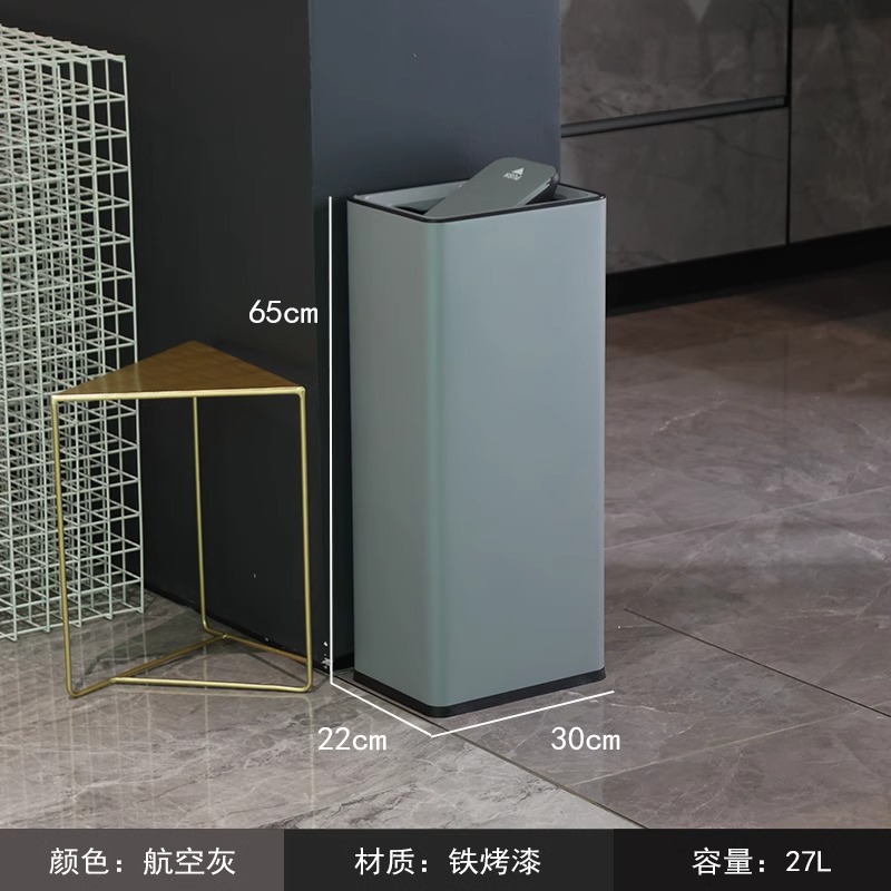 Basura de acero inoxidable toallitas de inodoro cubierta de papel de toallitas de gran capacidad oficina pasillo de caída directa cubo de almacenamiento