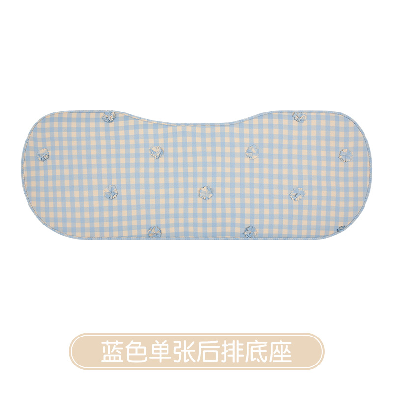 Car Seat — Universal Seat cushion, seat cover - rear-row-three-seat-cushion-spring-flower-blue