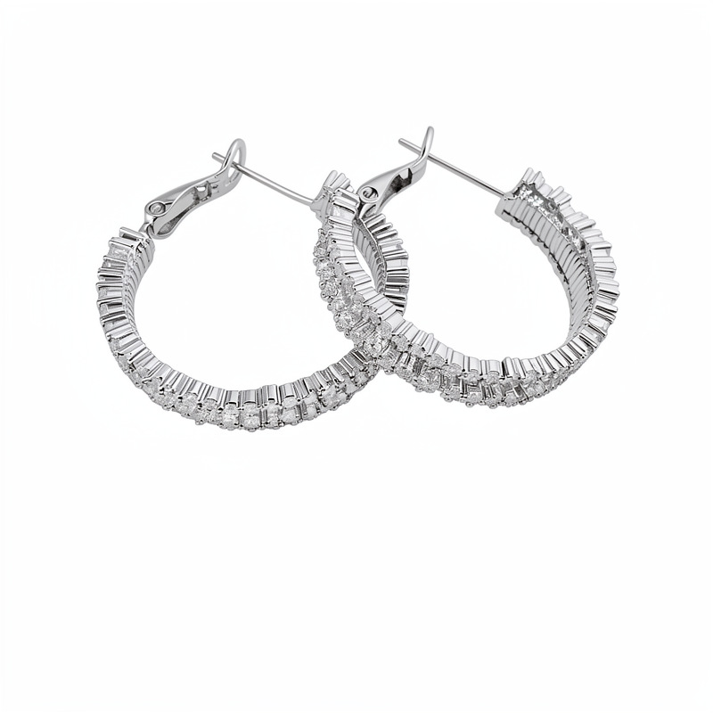 Agujas de plata de piedra de silicio geométricas aretes redondos temperamento de moda personalidad nicho aretes de lujo ligero aretes de alta calidad image 6