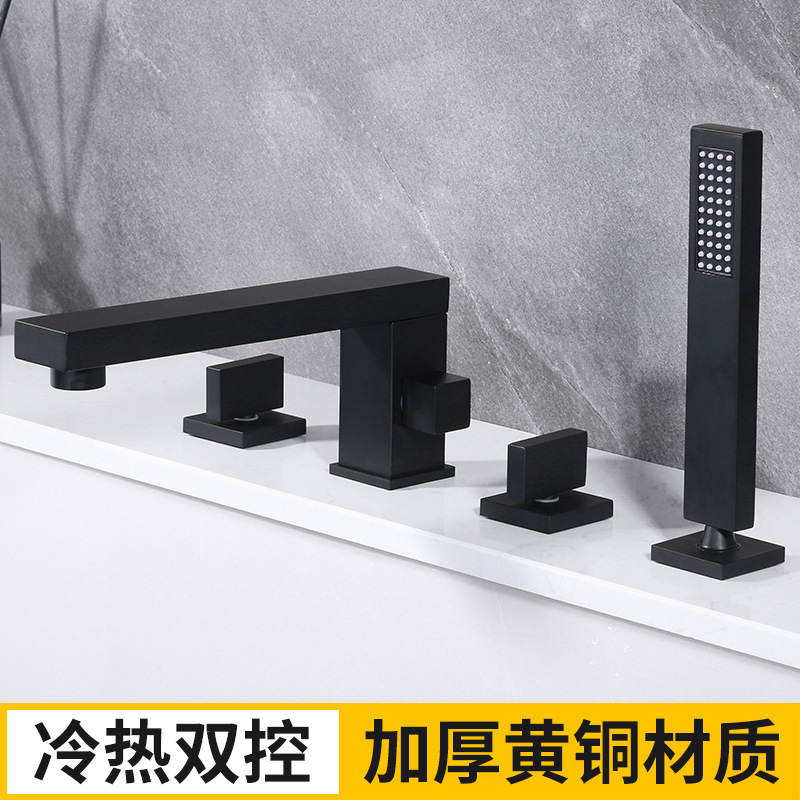 Hot and Cold Water Bathroom Separate-Type Bathtub Faucet, Three-Hole, Four-Hole, Waterfall-Style, Modern Style