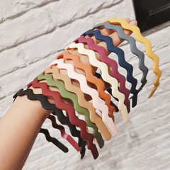 1 cm Korean minimalist matte wave anti-slip hair tie wide edge women's face-saving hair tie, online celebrity hair clip