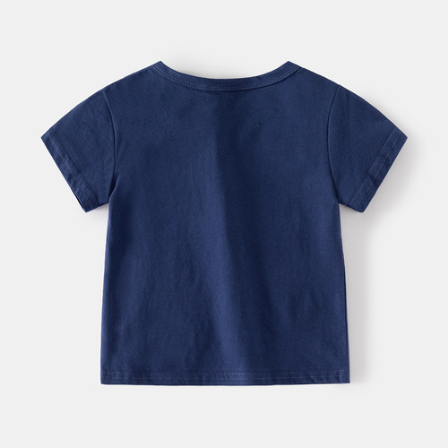 Casual style cotton skin-friendly new summer short-sleeved boys' modern soft, comfortable and sweat-absorbent T-shirt for small and medium-sized boys