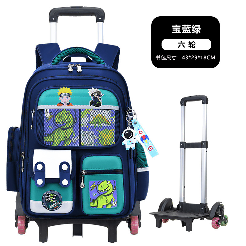 Nuevas mochilas de tirón para estudiantes de primaria 1236 grados niños escaleras de dibujos animados mochila de hombro de gran capacidad para hombres y mujeres