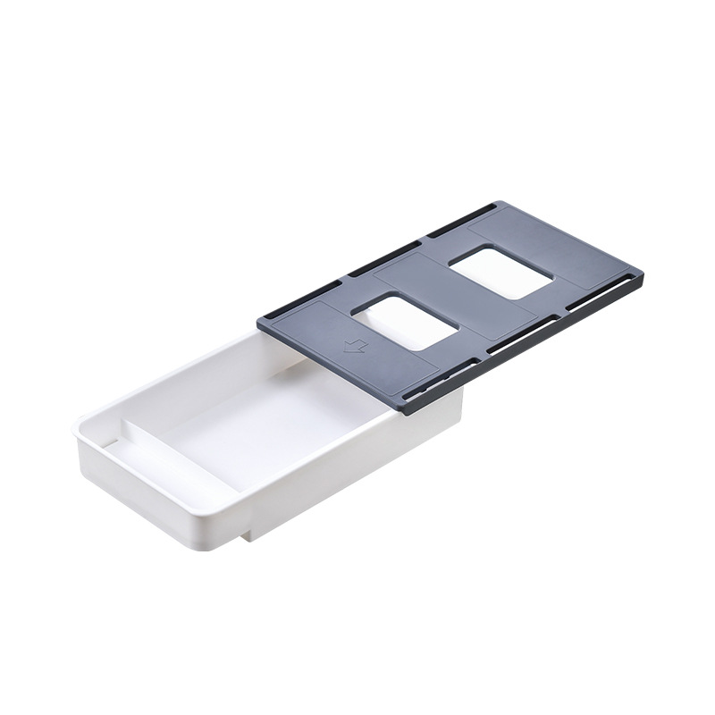 Caja de almacenamiento de cajón invisible debajo de la mesa de escritorio de almacenamiento de oficina escritorio de la computadora inferior dormitorio tocador pegar caja de organización