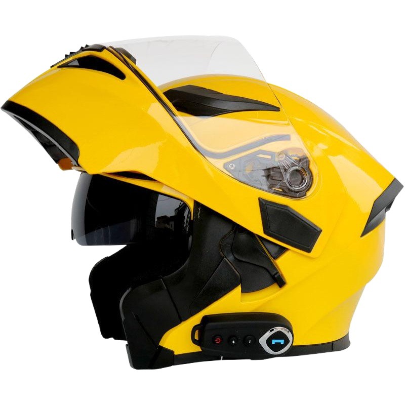 Kubibao motocicleta Bluetooth casco doble lente casco de la exposición casco de la motocicleta con FM micrófono oculto