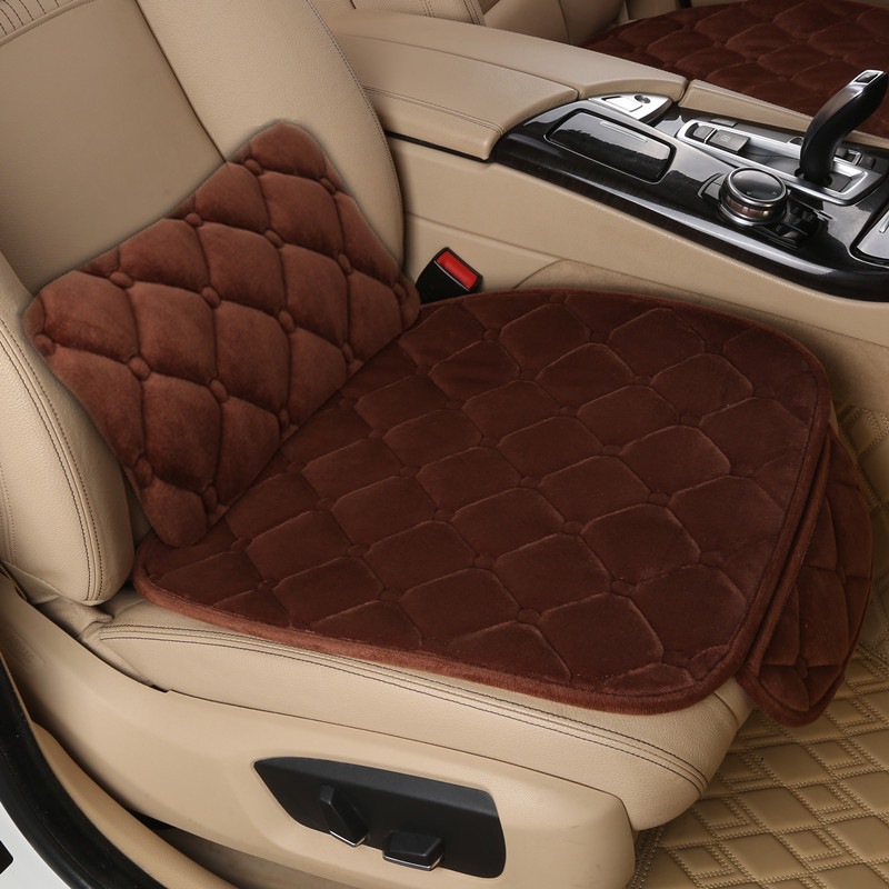 Car Seat Cushion Winter Crystal Short Plush Half Pack Thickened Non-Slip