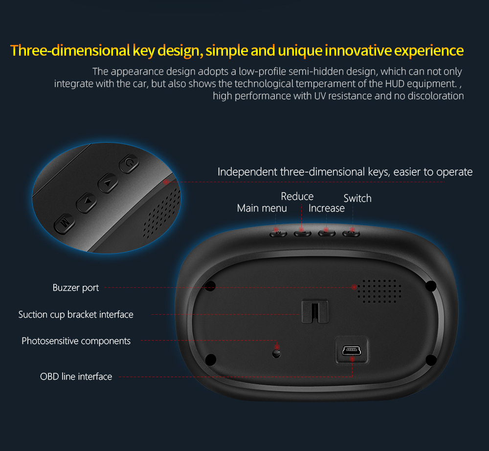 Cross-border HUD Head-Up Display Car ECU Driving Computer OBD High-Definition Portable LCD Car Display P20