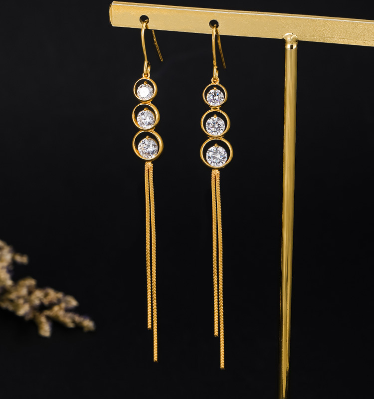 Pendientes largos de borla – estilo retro, joyería femenina elegante para otoño e invierno