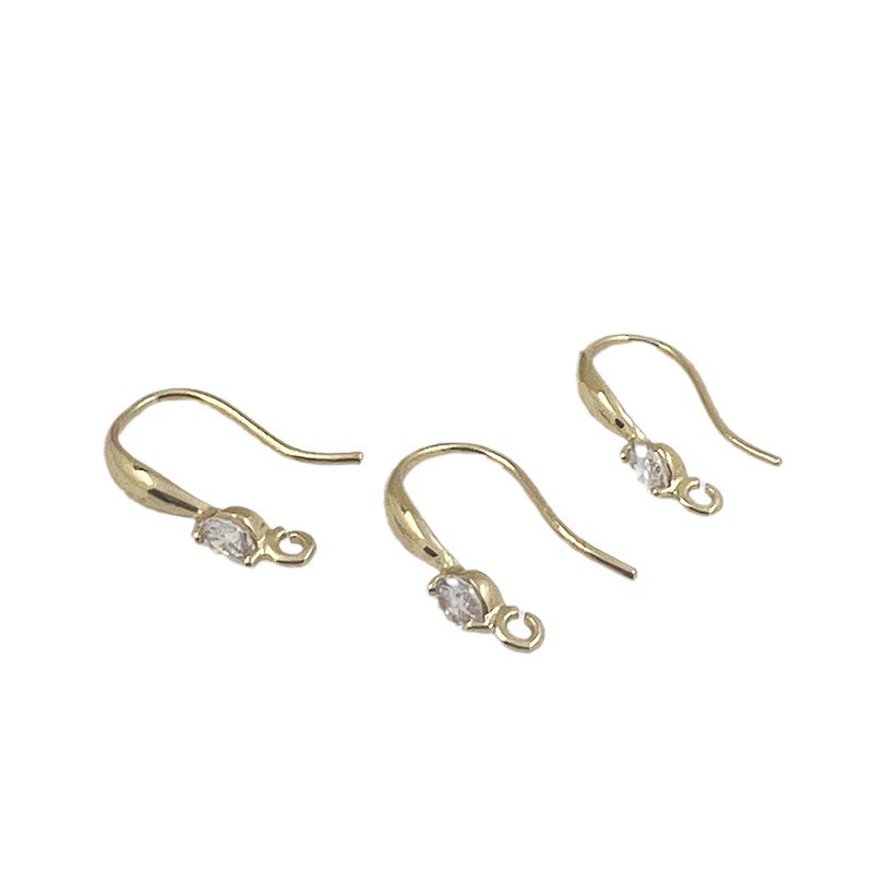 Серьги с цирконием, аксессуар, медь, простой дизайн, 18 карат