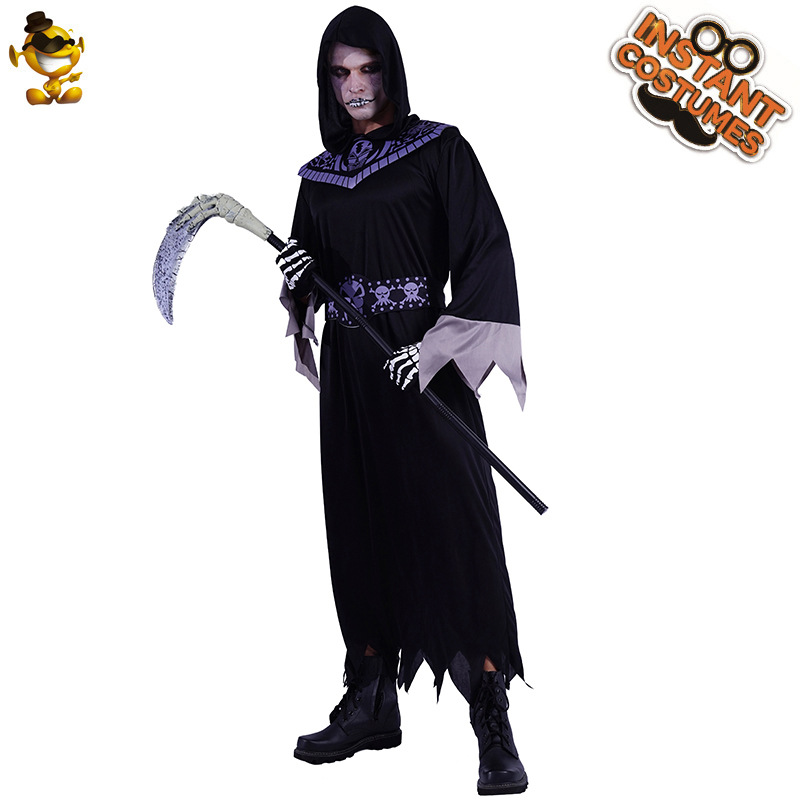 Los hombres adultos fantasma encapuchado traje Halloween partido fantasma Festival papel juego