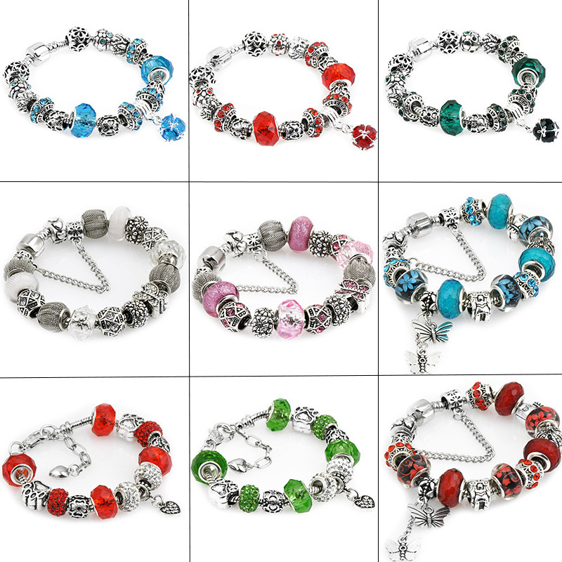 Pan's Glass Bead Bracelet Creative Fashion Crystal Large Hole Beads DIY Bracelet for Women with Various Styles to Freely Match Accessories